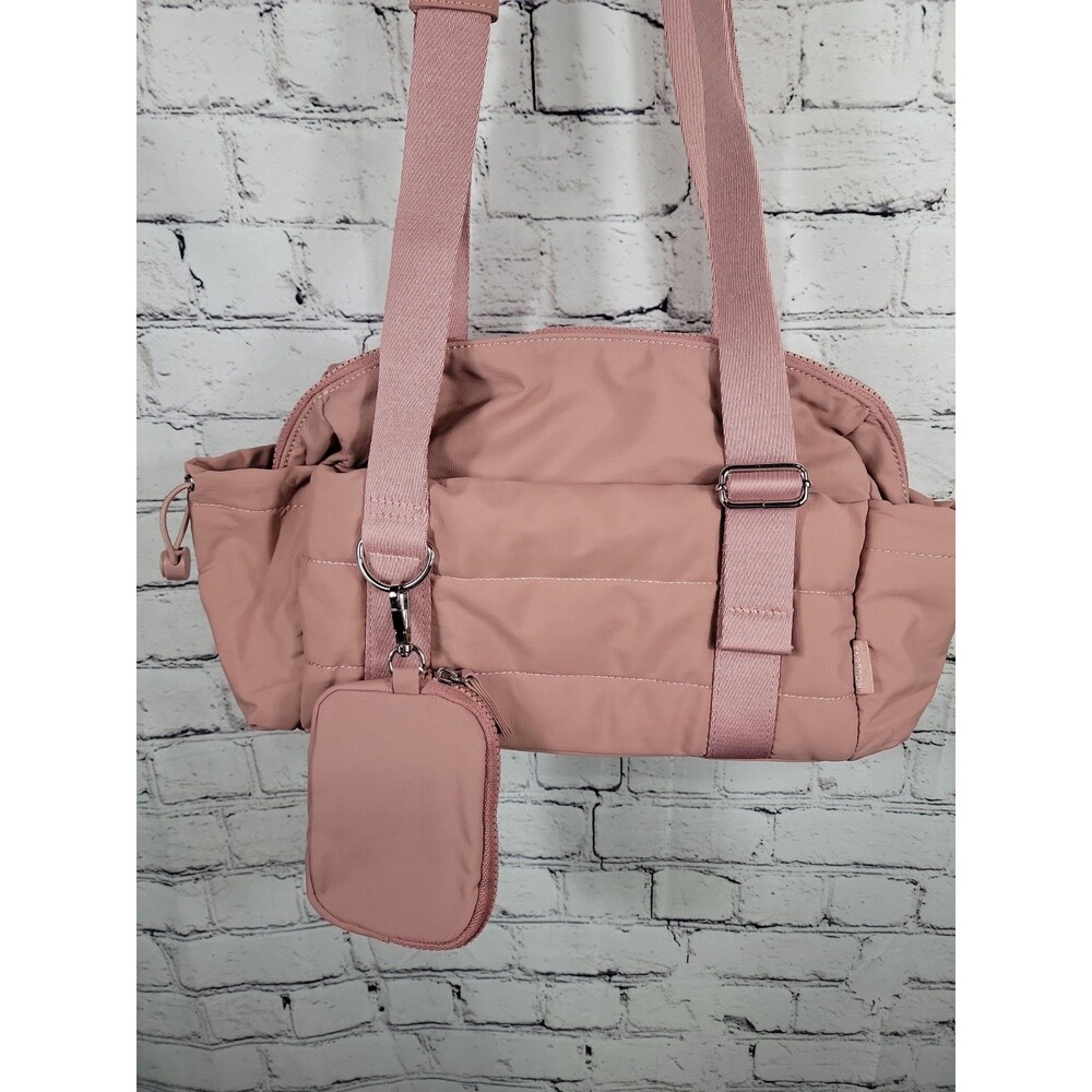 Roulens Pink Nylon Quilted Purse W/ Coin Pouch 15x7x4 NWT